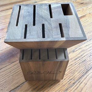 NWOT Pioneer Woman Acacia Wood 13 Slot Knife Block